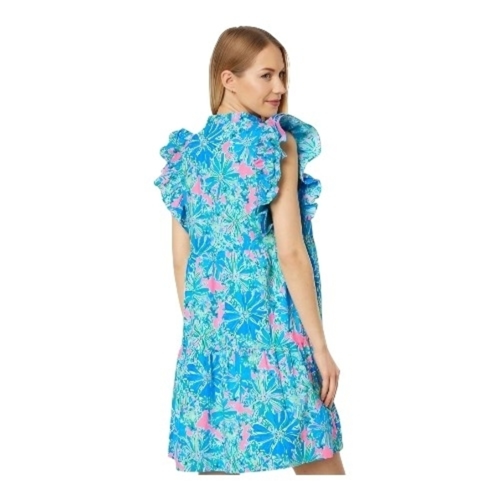 Lilly Pulitzer Aldena Ruffle Sleeve Cotton Dress - Picture 2 of 8